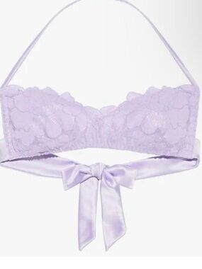 Savage X Fenty Lavender Lace Bralette with Satin Back Tie